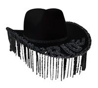 SELVFZ Bride To Be Hat Cowboy Hat Western Cowgirl For Women Girl Photo Props Tassels Shimmering Tassels Bachelorette Party Barrette For Girls