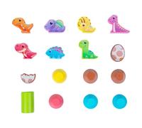 SELVFZ Bright Color Wooden Dinosaur Block Toy For Toddler Sorting And Stacking Balancing Great For Preschool Birthday Gift Wood Dinosaur Block