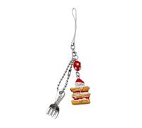 SELVFZ Cake Ice Cream Spoon Fork Pendant Phone Charm Hangings Rope Phone Chain Strap Bag Decoration Keychain Accessories Pendant Strap Lanyard for Cartoon Charm Chain