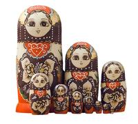 SELVFZ Collectible Russian Nesting Dolls 10pcs Wood Matryoshka Babushka Set Handpaint Stacking Dolls Folk Arts Festival Ornament Artistic Home Decors
