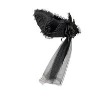 SELVFZ Colonial Tricorn Hat With Lace Trim And Long Veil Costume Accessories For Adult Men Women Stage Performances Props Historical Reenactment Colonial Hat
