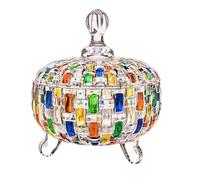 SELVFZ Colorful Artistics Glass Storage Jar For Confectionery Display Decorative Household Container Gift Handcraft Painted Sugar Jar