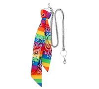 SELVFZ Colorful Hip Hop Cotton Keychain Pants Chain Stylish Rainbow Cotton Bandana Pants Chain Rock Punk Kerchief Wallet Chain Sweat Absorbent and Breathable