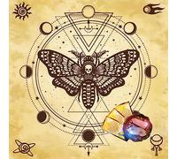 SELVFZ Divinations Cards Table Cloth Tapestry Skull Butterfly Moon Phases Tarot Tablecloth Astrologys Deck Cloth Skull Butterfly Moon Phases Tarot Cards Tablecloth Spiritual Deckcloth