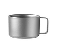 SELVFZ Double Layer Insulated Camping Mug Light Weight Metal Travel Mugs 100ml Portable Outdoor Water Cup with Fixed Handle Double Layer Insulated Camping Mug