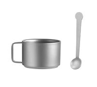 SELVFZ Double Layer Insulated Camping Mug Light Weight Metal Travel Mugs 100ml Portable Outdoor Water Cup with Fixed Handle Double Layer Insulated Camping Mug