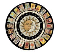 SELVFZ Dowsing Divinations Mat Pad Tarot Card Pattern Astrology Pendulums Chart Mat Balancing Meditations Decoration Tarots Pad Witchcrafts Supplies Desk Decoration