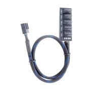 SELVFZ Easy Installs 5 Port PWMs Fan Hubs With Braideds Cable And Universals 4Pin Compatibility For PC Braideds Meshes PC Fan Hubs