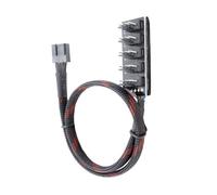 SELVFZ Easy Installs 5 Port PWMs Fan Hubs With Braideds Cable And Universals 4Pin Compatibility For PC Braideds Meshes PC Fan Hubs