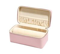SELVFZ Elegant 2 Layers Jewellery Case with Lockable PU Leather Storage Box Home Accessory for Earrings Rings Bracelets Jewelry Organizers