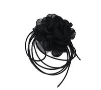 SELVFZ Elegant Big Flower Choker Necklace for Women Trendy-Long Knotted Rope Chain Necklace Fashion Jewelry On Neck Collar Flower Clavicle Chain Necklace