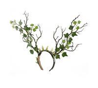 SELVFZ Fantasy Branch Headband With Realistic Leaf And Antlers Detail Costume Hairpieces For Photos And Halloween Cosplay Wedding Leaf Headpiece