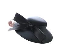 SELVFZ Fashionable Bride Hat Oversized Ribbon Decoration White Black Color for Wedding Photography Stage Performances Bridal Hat for Bridal Party