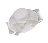 SELVFZ Fashionable Bride Hat Oversized Ribbon Decoration White Black Color for Wedding Photography Stage Performances Bridal Hat for Bridal Party