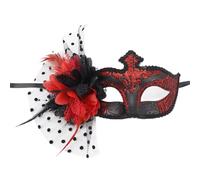 SELVFZ Flower Masquerade Half Face Masquerade Feathered Halloween Eyewears For Women Wedding Masquerade Party Fashionable Party