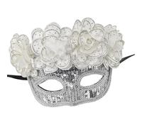 SELVFZ Flower Sequins Masquerade Halloween Party Eye Masquerade Eyewears Half Face For Women Wedding Cosplay Themed Party