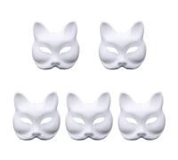 SELVFZ Foxes Masquerade Japanese Anime Cosplay Hand-Painted Party Half Face For Halloween Half Face Hand-paint Foxes Masquerade For Halloween