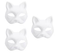 SELVFZ Foxes Masquerade Japanese Anime Cosplay Hand-Painted Party Half Face For Halloween Half Face Hand-paint Foxes Masquerade For Halloween