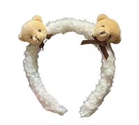 SELVFZ Furry Headband Animal Pattern Plush Cartoon Bear Hairband For Makeup Washing Face Costume Hair Accessories Furry Headbands For Girls Cartoon Photo Props