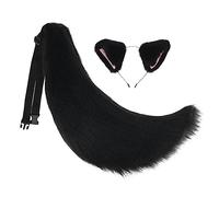 SELVFZ Furry Tail Ear Haedband Hair Hoop Long Tail Ears Headband Faux Tail Tail And Ears Set Furry Tails For Adults Costume Tail And Ears Faux Tail Clip On Plush