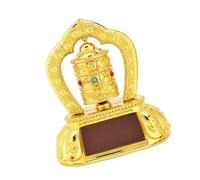 SELVFZ Golden Buddhist Prayer Wheel Auto Spinner Solar Energy Powered Car Hanging Decoration ABS Suitable For Spiritual Solar Powered Car Hanging Accessory