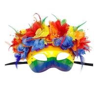 SELVFZ Half Face Rainbow Masquerade Evening Proms Mardi Gras Halloween Party Carnivals Mardi Gras Halloween Costume Rainbow Masquerade Half Face