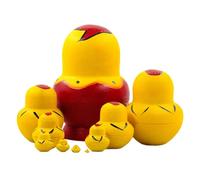 SELVFZ Handmade Russian Nesting Dolls 10Pcs Wood Matryoshka Folk Arts Figurine Cartoon Duck Theme Collectible Nesting Dolls Set Traditional Russian Toy
