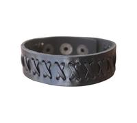 SELVFZ Handwoven Men's Imitation Cow Leather Cuff Vintage Punk Wristband Braided Rope Bangle for Everyday Use