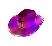 SELVFZ Jeweled Light Up Cowgirl Hats Bride Hat Panama Hat For Bachelorette Party Cowgirl Hats Versatile For Club Stage Shows Women