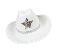 SELVFZ Jeweled Light Up Cowgirl Hats Bride Hat Panama Hat For Bachelorette Party Cowgirl Hats Versatile For Club Stage Shows Women