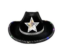 SELVFZ Jeweled Light Up Cowgirl Hats Bride Hat Panama Hat For Bachelorette Party Cowgirl Hats Versatile For Club Stage Shows Women