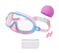 SELVFZ Kids Swim Goggles With Earplugs And Hat For Boy Girl Children Wide View Swimming Goggles Water Frogs Resistant Child Gear With Earplugs & Hat