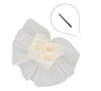 SELVFZ Lightweight Bride Hair Accessory Fascinators Hat Flower Mesh Headpiece for Photoshoots Comfort Outdoor Wedding Essential Bridal Hair Accessory Beige