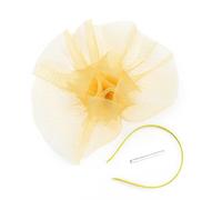 SELVFZ Lightweight Bride Hair Accessory Fascinators Hat Flower Mesh Headpiece for Photoshoots Comfort Outdoor Wedding Essential Bridal Hair Accessory Gold