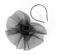 SELVFZ Lightweight Bride Hair Accessory Fascinators Hat Flower Mesh Headpiece for Photoshoots Comfort Outdoor Wedding Essential Bridal Hair Accessory Black