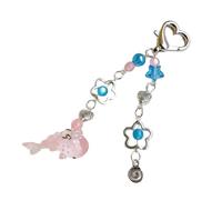 SELVFZ Lovely Whale Pendant Keychain Ornament Sea Animal Beaded Key Chain Fashionable Decoration for Phones Bags Cameras