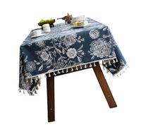 SELVFZ Luxury Flower Tablecloth Waterproofie Polyester Fabric Table Cover For Dining Office Party Decoration Cloth Elegant Blue Tablecloth For Dining