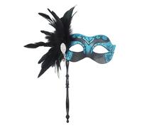SELVFZ Masquerade Halloween Christmas For Couples Women Mardi Gras-Masks With Stick Mardi Gras-masks