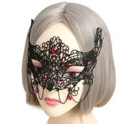 SELVFZ Masquerade Lace Eyemask With Chain Half Face For Women Proms Lace Eyemask For Masquerade Dinner Party Halloween Party