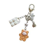 SELVFZ Matching Heart Keychains Adornment Lovely Animal Heart Bricks Keychains Unique Keyrings Pendant Charm for Couples