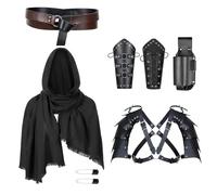 SELVFZ Medieval Soldier Knightly Costume Accessories With Leather Bracers Cape And Essential Battle Outfit For Themed Event Medieval Knight Costume