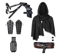 SELVFZ Medieval Soldier Knightly Costume Accessories With Leather Bracers Cape And Essential Battle Outfit For Themed Event Medieval Knight Costume