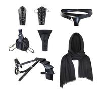 SELVFZ Medieval Soldier Knightly Costume Accessories With Leather Bracers Cape And Essential Battle Outfit For Themed Event Medieval Knight Costume