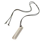SELVFZ Miniature Metal Comb Pendant Necklace Elegant Long Sweater Chain PU Leather Rope Neckchain Stylish Jewelry Accessories