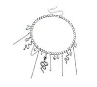 SELVFZ Modern Snake Necklace Beads Pendant Necklace Featuring Pearls Pendant Alloy Texture Great for Enhancing Any Outfit