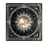 SELVFZ Moon Planet Pattern Astrology Tablecloth Tarot Divinations Tablecloth Altars Cloth Divinations Board Game Accessory Moon Planet Tarot Card Spiritual Deckcloth