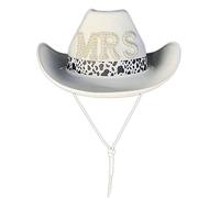 SELVFZ Mrs Cowgirl Hat For Bridal Party Bride Fedora Cowboy Hats For Women Bachelorette Party Hats Bridal Props Bride Cowboy Bachelorette