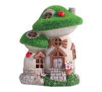 SELVFZ Mushroom House Solar Lighted Garden Ornament Resin For Yard & Patios Balcony Indoor Outdoor Decoration Year Round Charm Whimsical Fairies House Fall Decoration