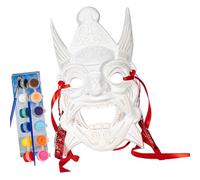 SELVFZ Paintable With 12 Color Acrylics Paint And Paint Brush Unpainted Masquerades White Paintable Halloween Hand Painted