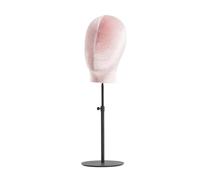 SELVFZ Pinnable Stand with Retractable Metal Base Velvets Mannequin Head Model Hat and Wigs Display Rack Hairpiece Holder Hair Salon Display